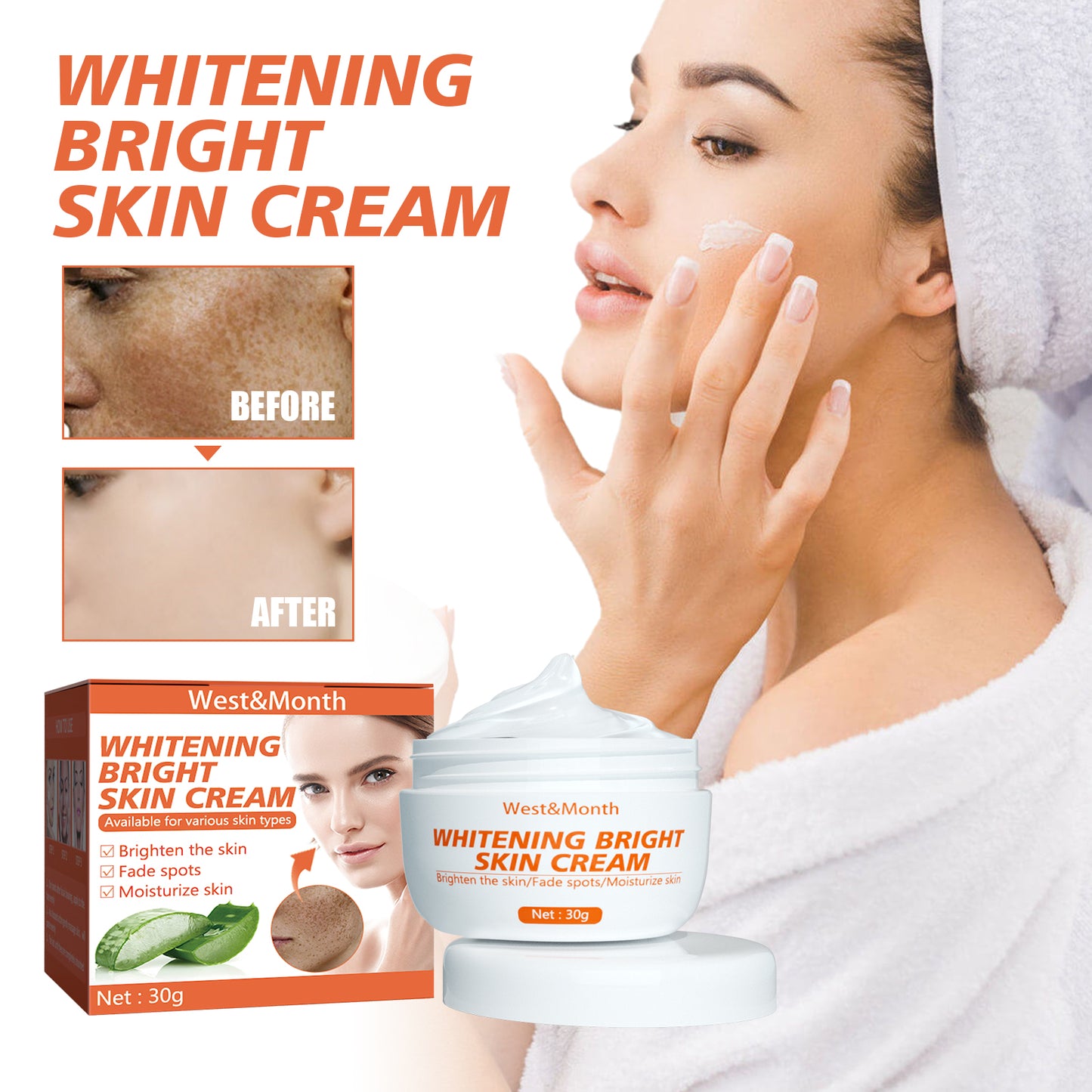 Whitening Bright Skin Cream, Lighten Face Spots Melanin Brightening Moisturizing Skin Beauty Cream Health Eprolo https://www.cyberehub.com