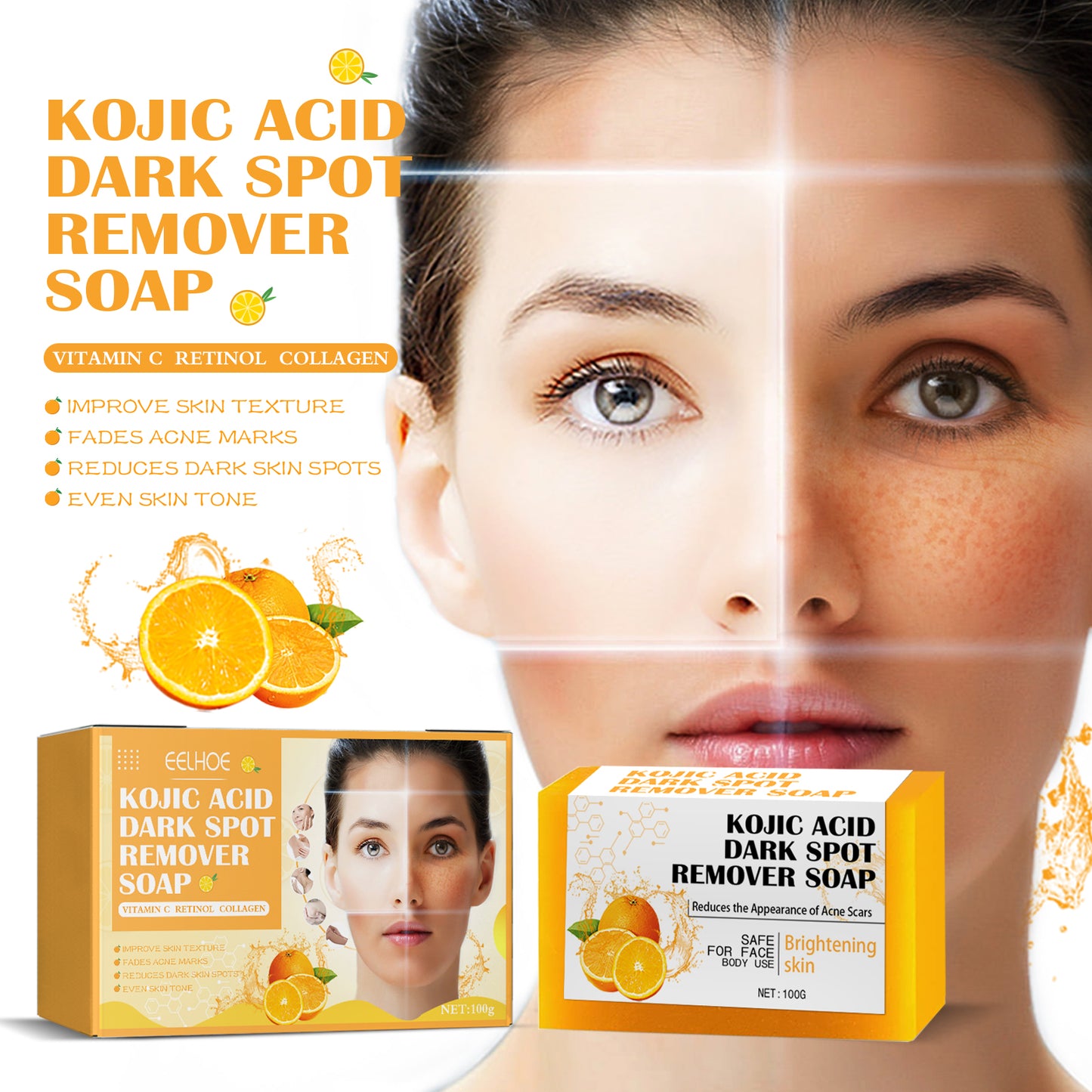 Kojic Acid Soap Cleanser Cleansing Soap Dilute Cleansing Cleanser Pore-Clearing Exfoliating Skincare Soap Health Eprolo https://www.cyberehub.com
