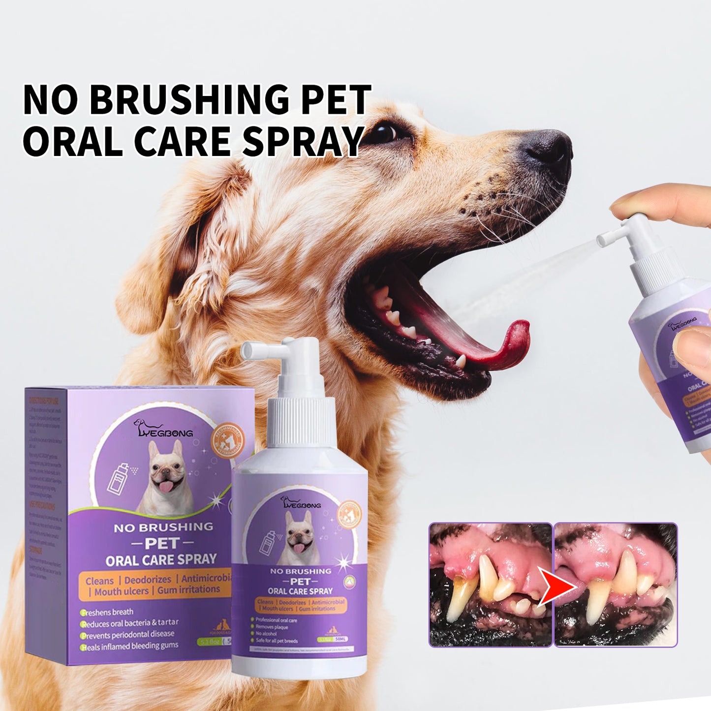 Yegbong Dog And Cat Tooth Cleaning Spray, Pet Mouth Cleaning Breath Fresh Deodorizing Cleaning Spray default title Pet Supplies Pet Eprolo https://www.cyberehub.com