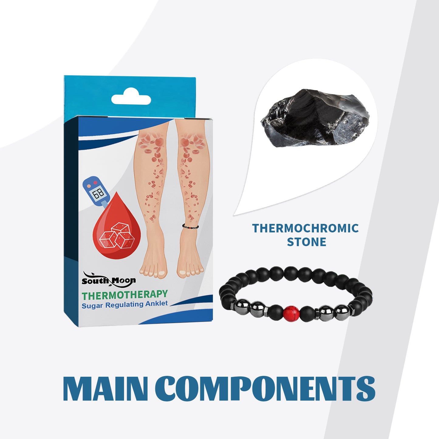 Nursing Foot Chain, Soothing Dizziness Body Discomfort Sugar Relief Health Care Anklet Health Eprolo https://www.cyberehub.com