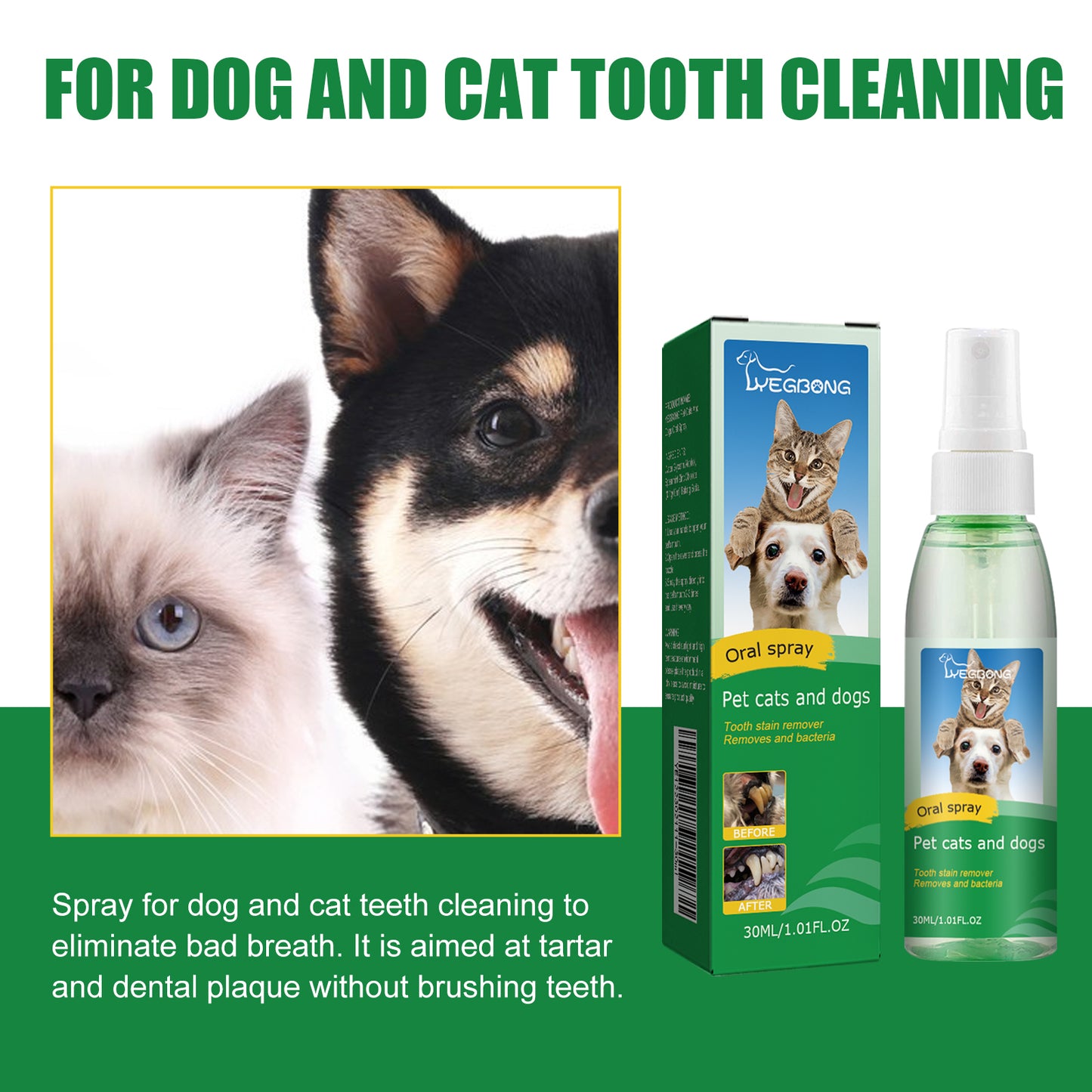 Yegbong Pet Tooth Deodorizer Spray, Cats And Dogs Universal Mouth Cleaning Breath Freshening Spray Pet Supplies Pet Eprolo https://www.cyberehub.com