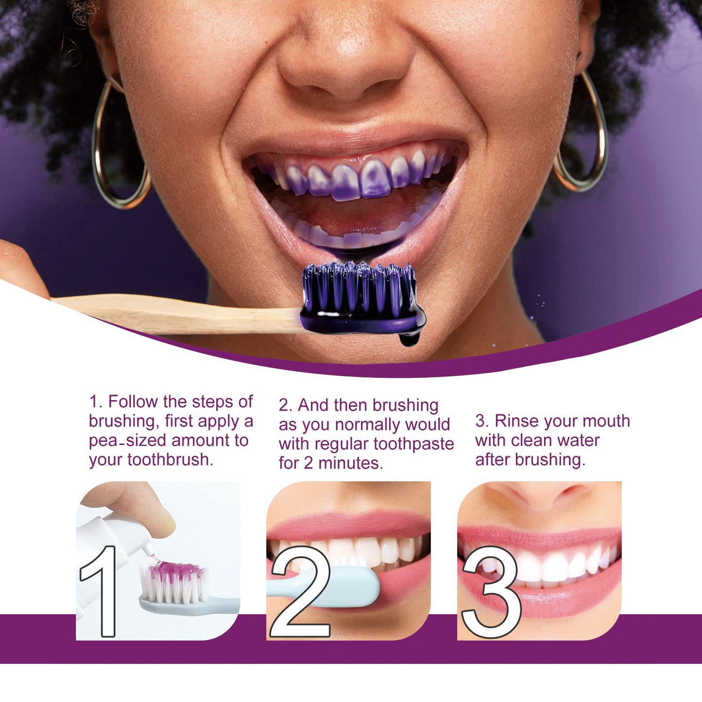 V34 Purple Whitening Toothpaste, Removal Teeth Tartar Oral Cleaning Repair Teeth Whitening Toothpaste Health Eprolo https://www.cyberehub.com