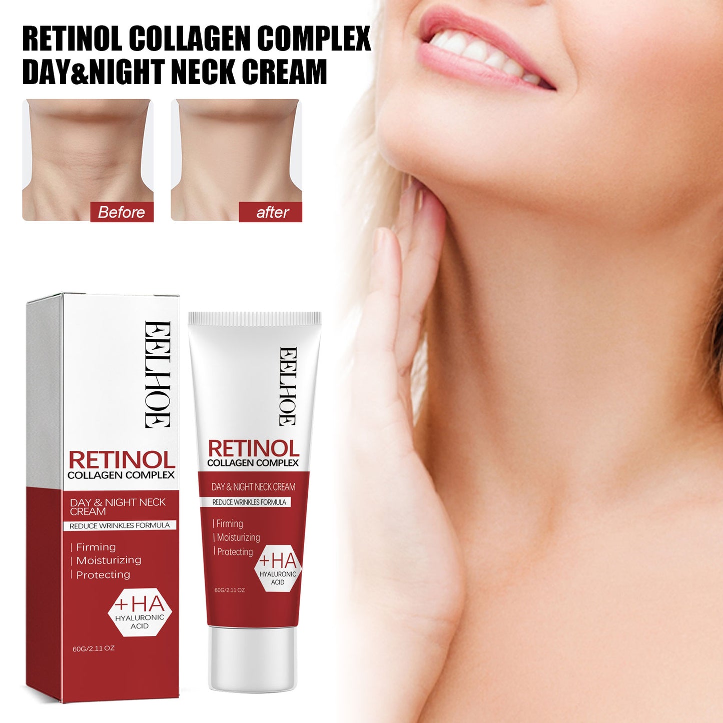 Retinol Collagen Complex Day&Night Neck Cream, Moisturizing And Desalting Neck Lines Fine Lines Swan Neck Lift Firming Cream Health Eprolo https://www.cyberehub.com