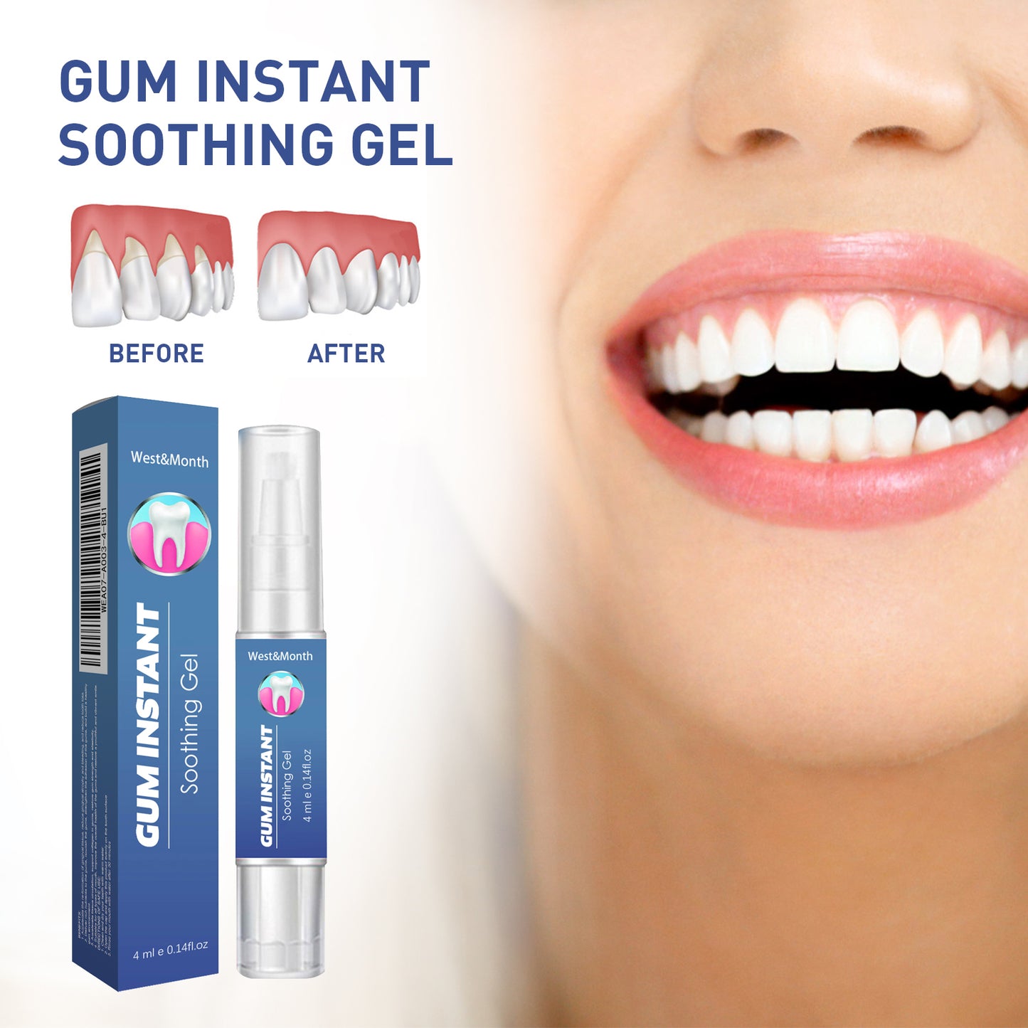 WestMonth Gum Instant Soothing Gel, Relieve Gums Swelling And Pain Clean Teeth Plaque Stains And Whiten Teeth Gel Health Eprolo https://www.cyberehub.com