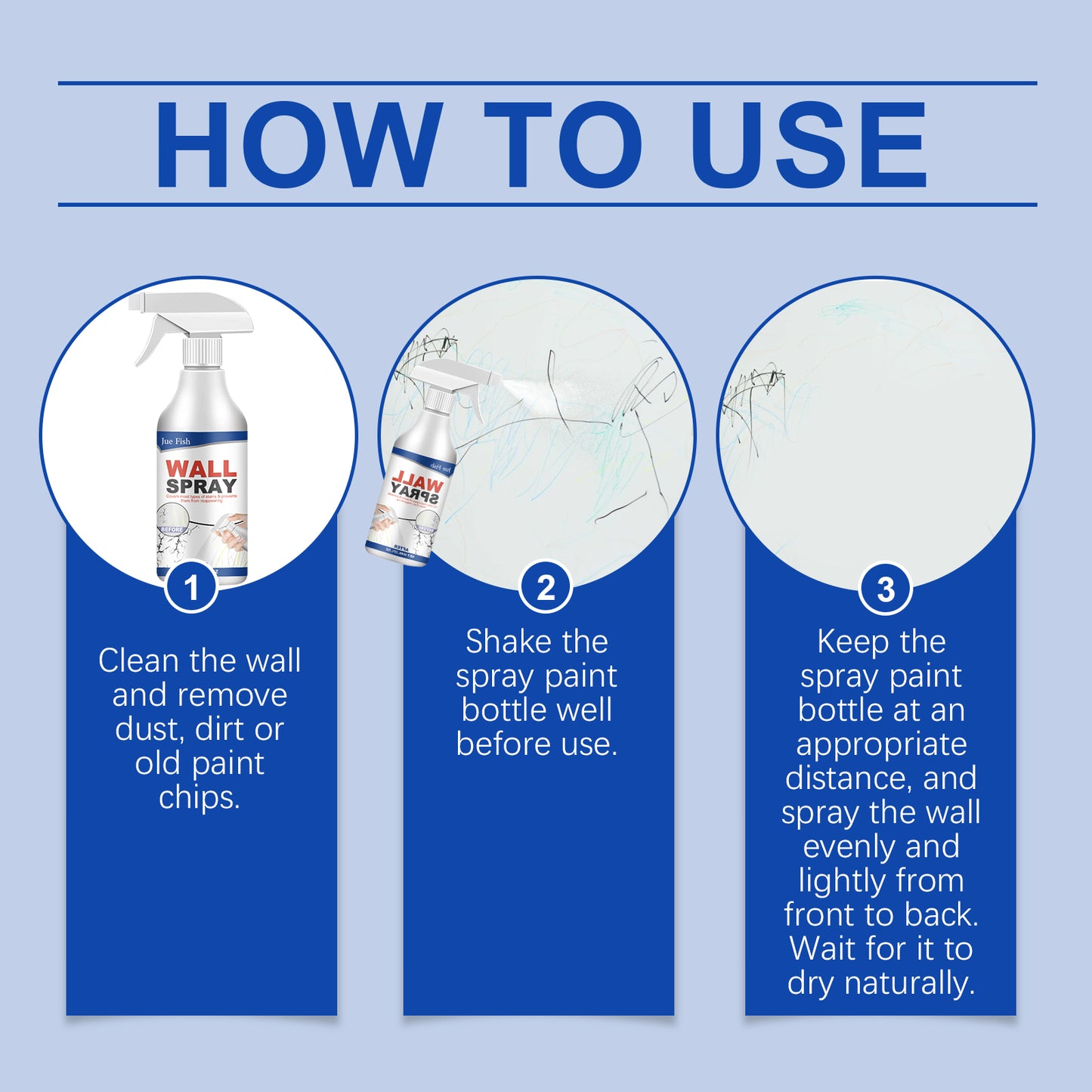 Jue-Fish Wall Spray Paint, Repair Household Cover Stains, Wall Fall Off Indoor Renovation Straight Paint Home Eprolo https://www.cyberehub.com