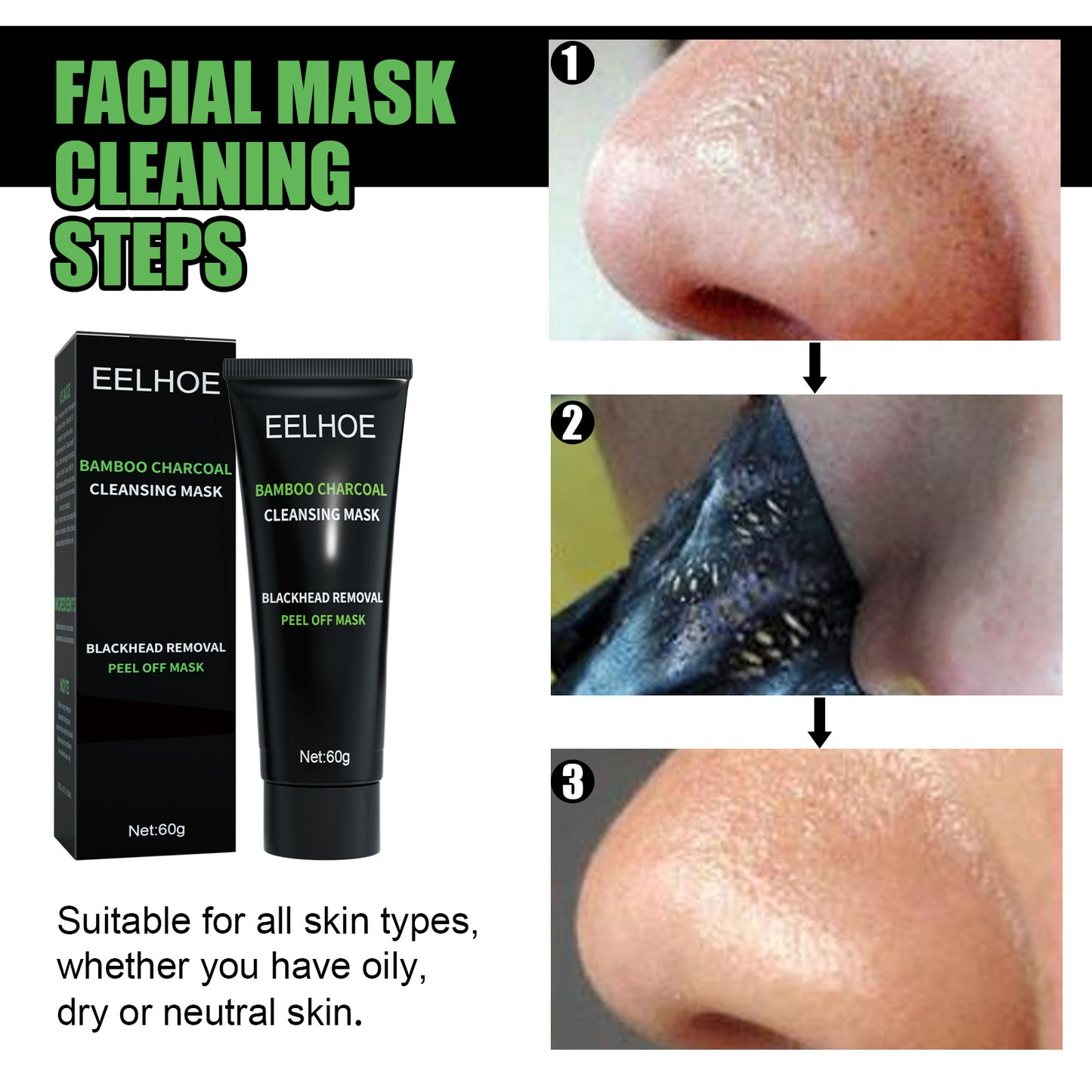 Bamboo Charcoal Blackhead Removal Mask, Deep Cleanse Pores And Acne T-Zone Oil Control With A Peel Mask Health Eprolo https://www.cyberehub.com