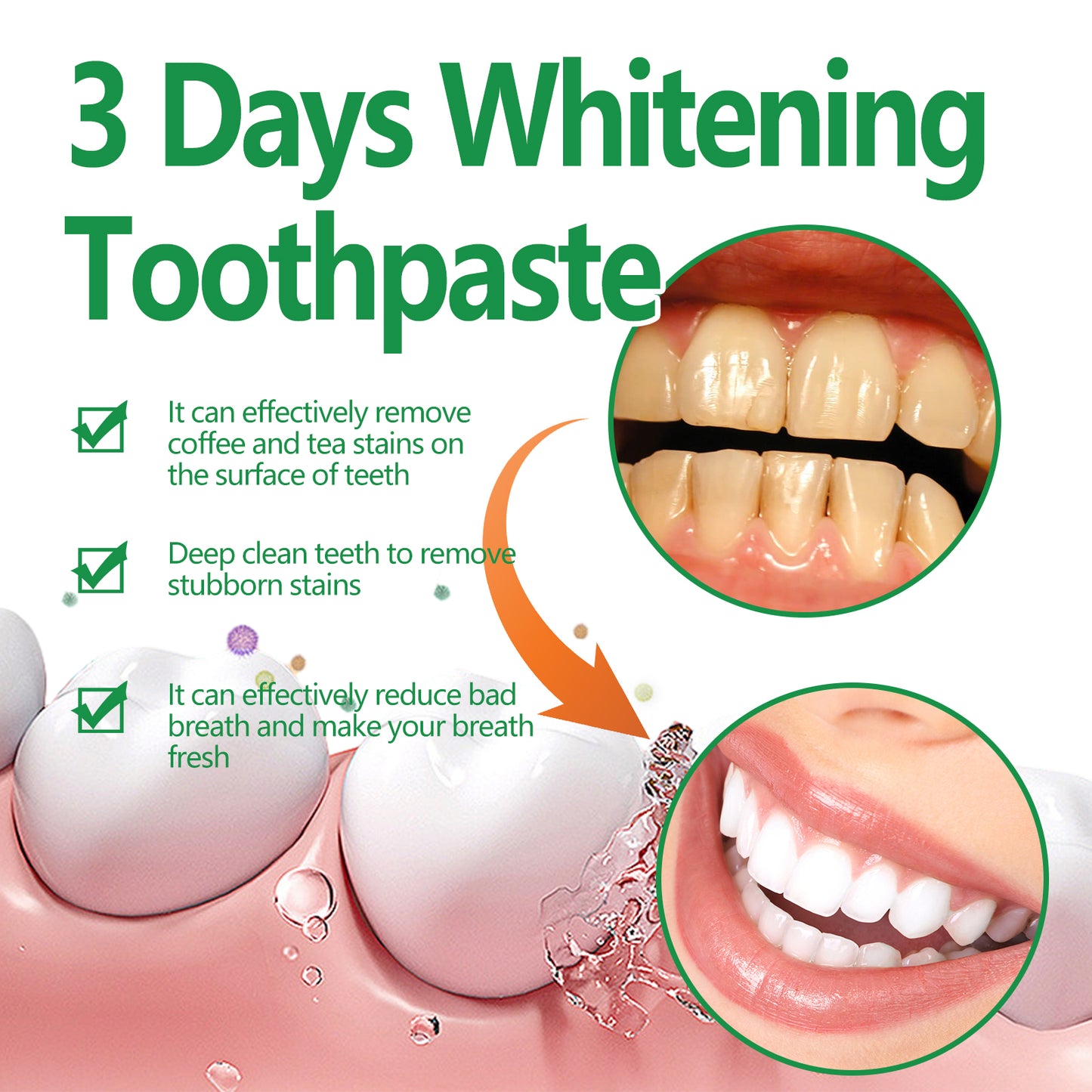 3 Days Whitening Toothpaste, Clean Mouth Odor To Yellow Tartar Haun White Teeth Gum Toothpaste Health Eprolo https://www.cyberehub.com