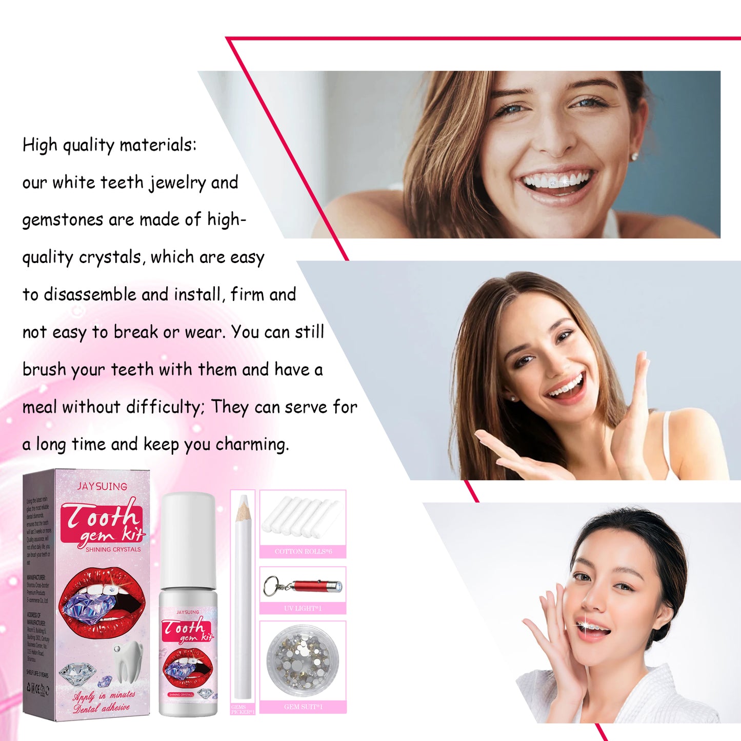 Jaysuing Tooth Gem Kit, Accessories Easy To Remove And Install Crystal Dental Drill Tooth Embellish Glitter Stick Health Eprolo https://www.cyberehub.com