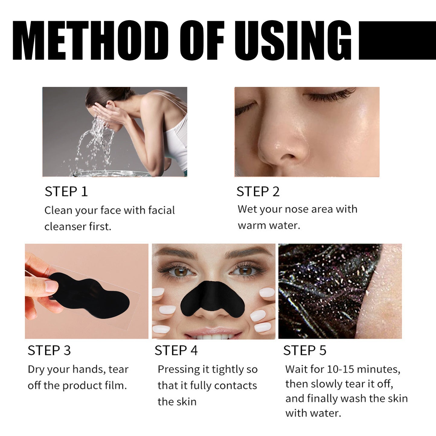 EELHOE Black Pig Nose Patch, Bamboo Charcoal Remove Blackhead Acne Tear Nose Mask Patch Health Eprolo https://www.cyberehub.com