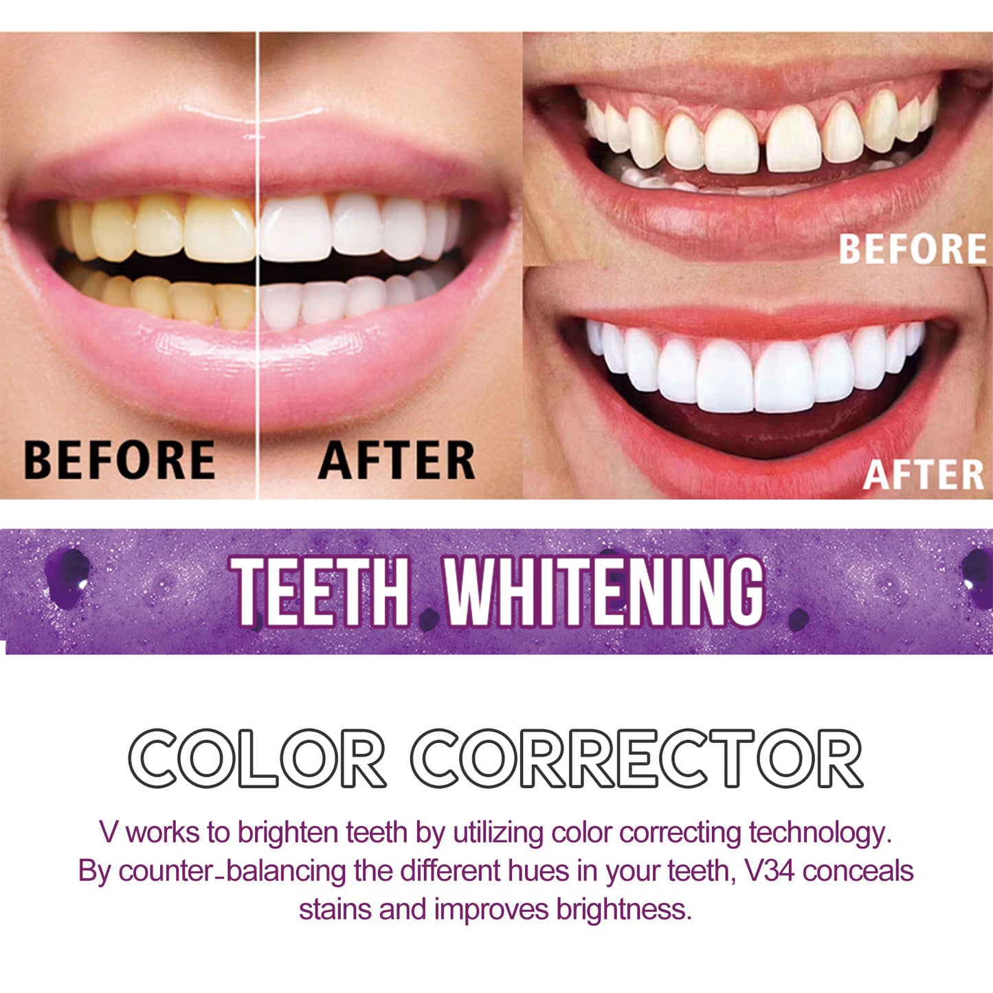 V34 Purple Whitening Toothpaste, Removal Teeth Tartar Oral Cleaning Repair Teeth Whitening Toothpaste Health Eprolo https://www.cyberehub.com