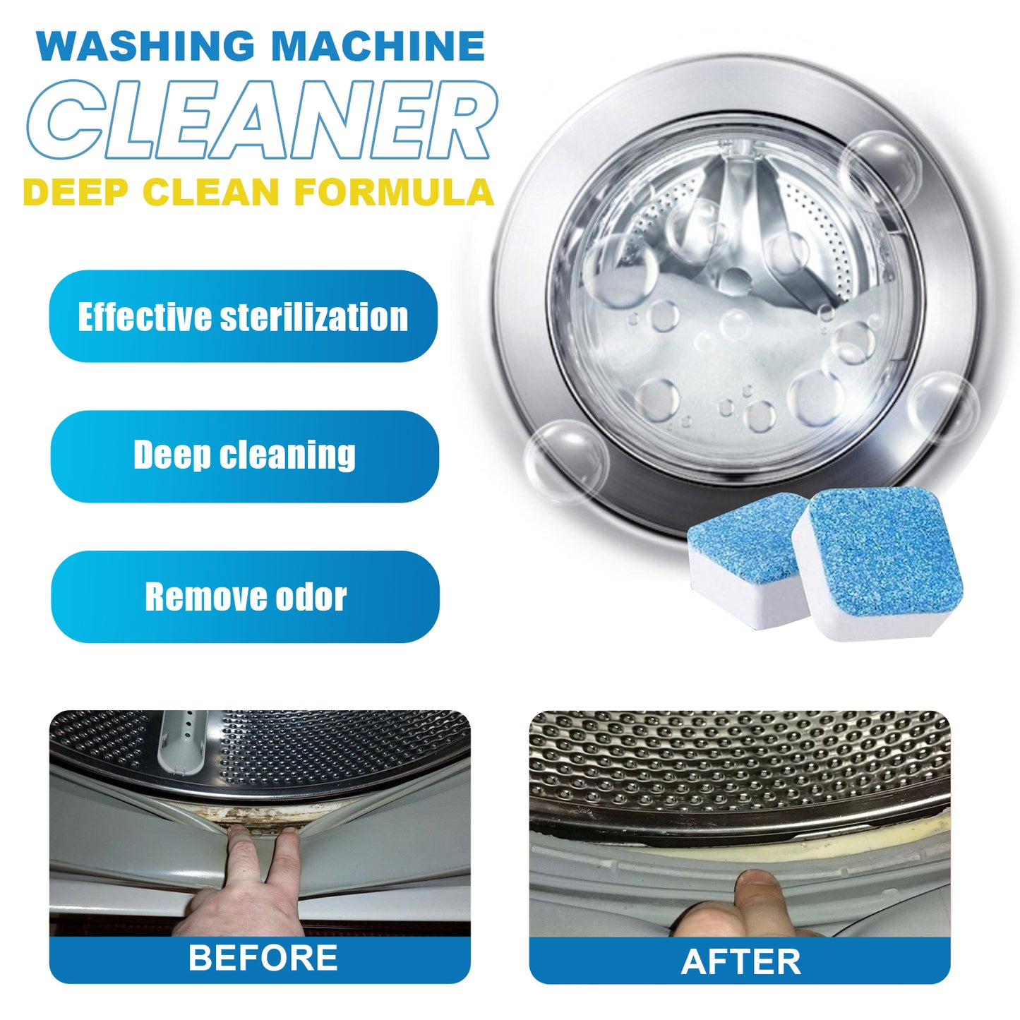 Jaysuing Washing Machine Deep Cleaning Tablets, Drum Type Laundry Tank Dirt Cleaning Smell Cleaning Sheet Home & Garden Home Goods Eprolo https://www.cyberehub.com