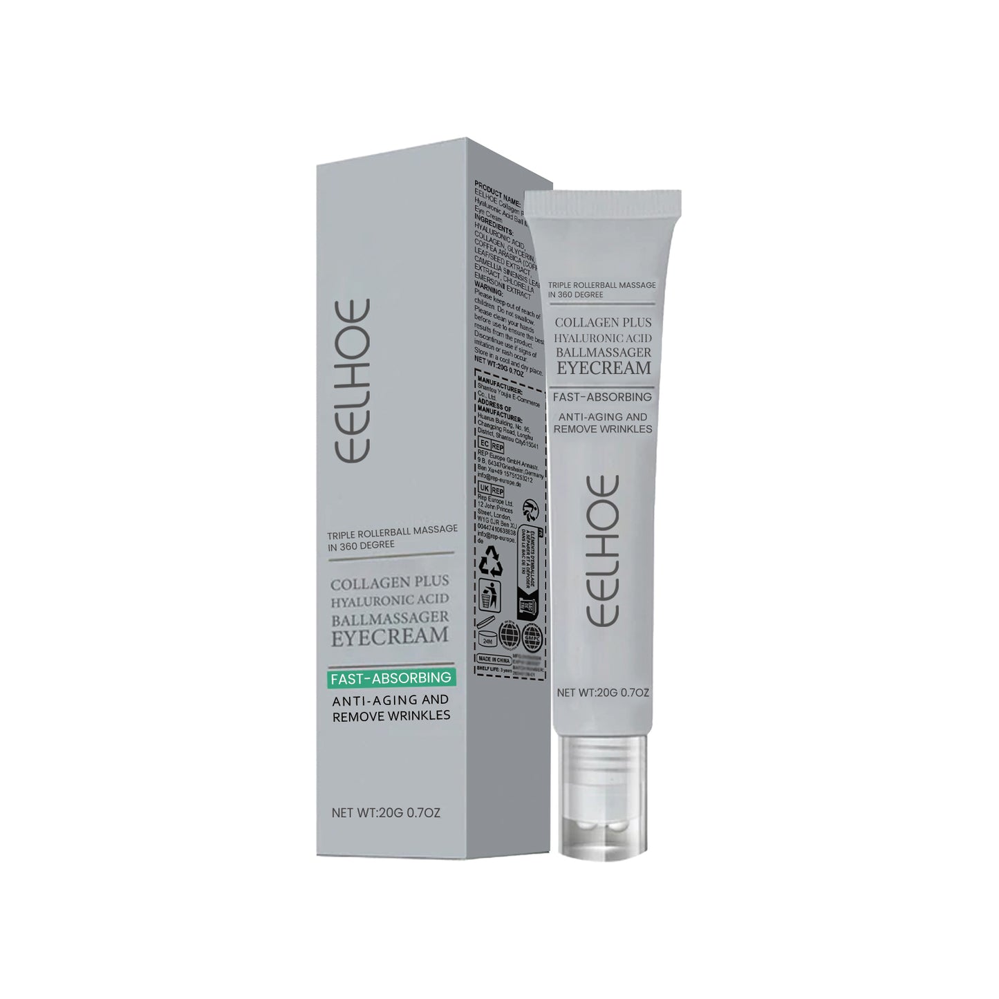 Collagen Hyaluronic Acid Massager Eye Cream For Fine Lines And Delicate Skin Care Eye Cream default title Health Eprolo https://www.cyberehub.com