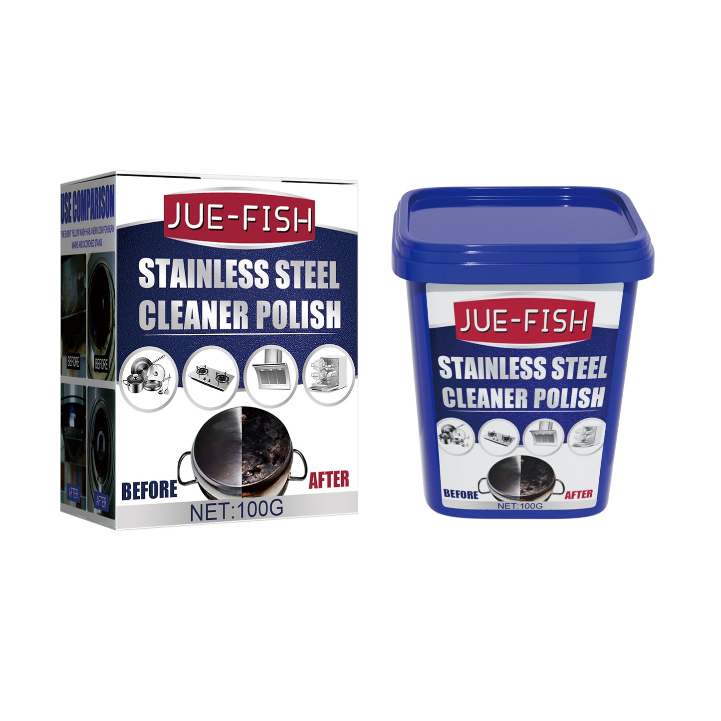 Jue-Fish Stainless Steel Cleaning Cream, Kitchen Decontaminant Pot Rust, Pot Bottom, Stove Top Black Scale Cleaning Cream Home & Garden Home Goods Eprolo https://www.cyberehub.com