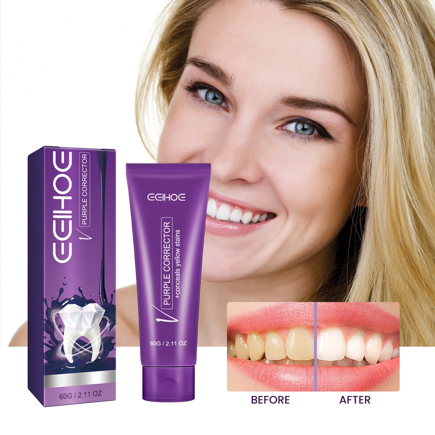 Purple Corrector, Deep Clean Bad Breath Dirt Care Gingival Whitening Tooth Care Toothpaste Health Eprolo https://www.cyberehub.com