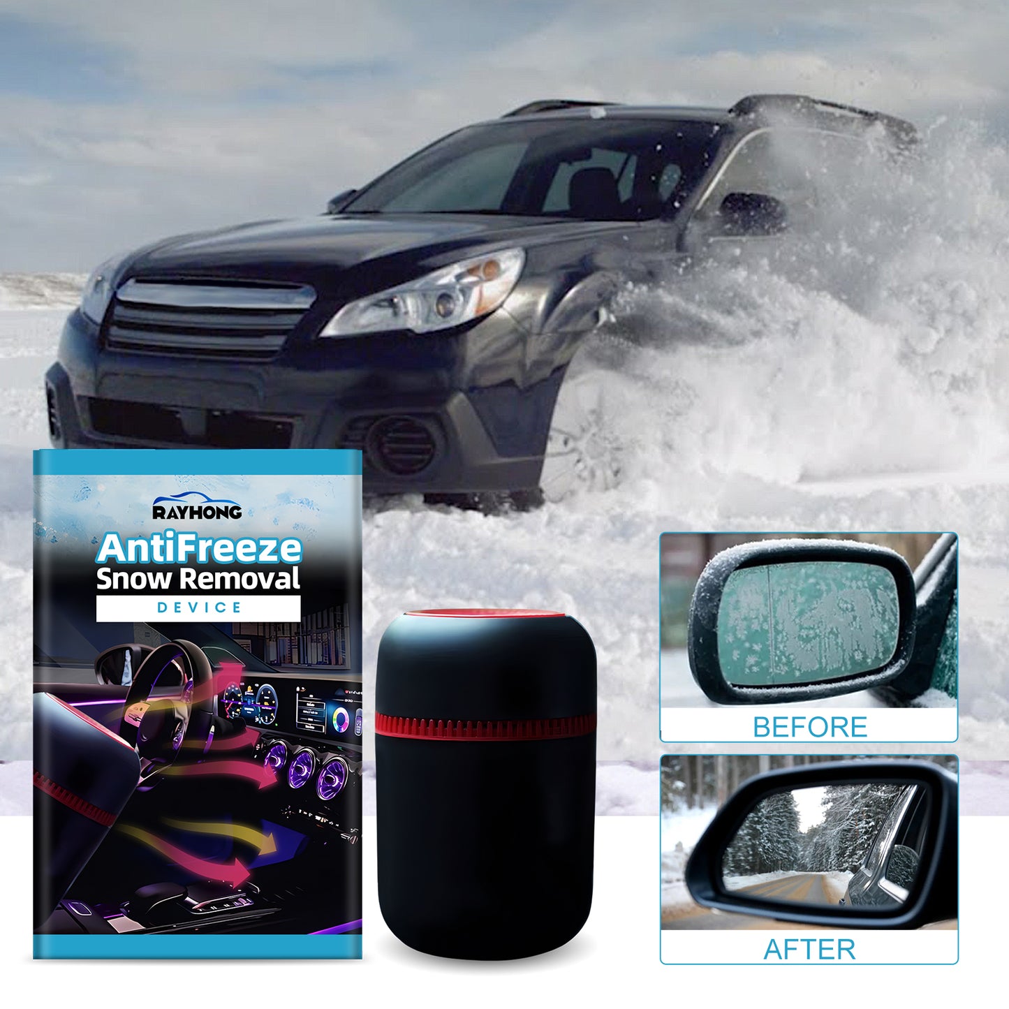 Rayhong Snow Remover, Car Windshield Defogging Deicing Quick Snow Melting Portable Heater Home Eprolo https://www.cyberehub.com
