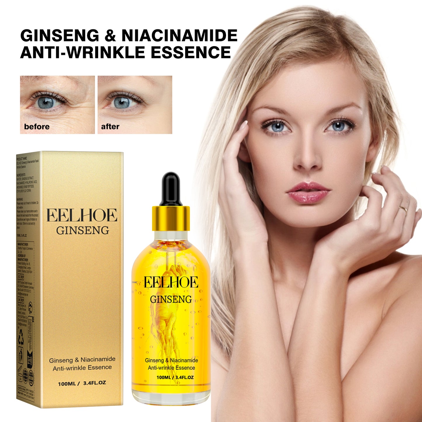 EELHOE Ginseng Face Essence Moisturizes And Hydrates Soft, Hydrating And Easy To Absorb Refreshing Face Moisturizing Essence Health Eprolo https://www.cyberehub.com