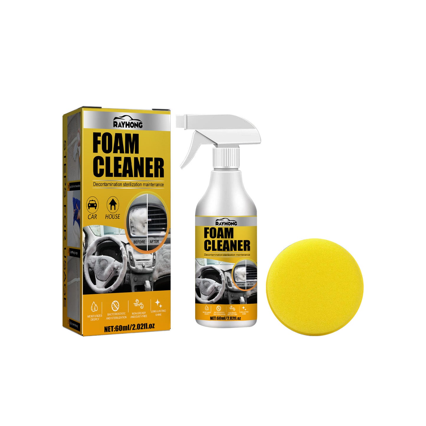 Car interior foam cleaner Water free decontamination Seat ceiling dashboard foam cleaner 60ml Automotive Eprolo https://www.cyberehub.com