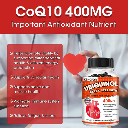Coenzyme Q10 400 mg Softgel Antioxidant - Excellent absorbency, active form for heart, immune and skin health Supplements Life Quality Supplements Life Quality https://www.cyberehub.com