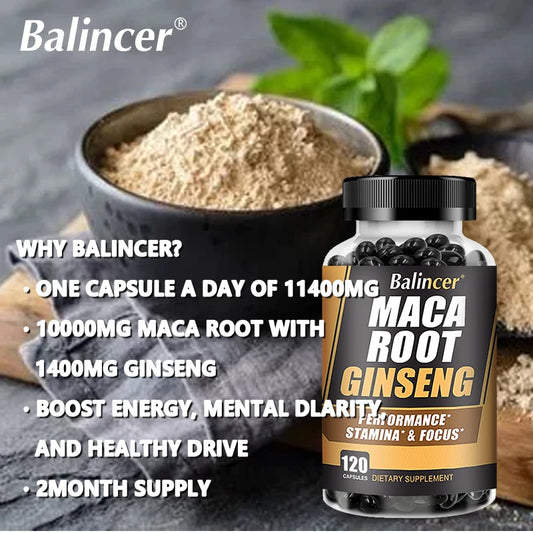 Maca Root + Ginseng Extract Capsules for Adult Men and Women - Energy, Vitality, Endurance and Muscle Mass Supplements Life Quality Supplements Life Quality https://www.cyberehub.com