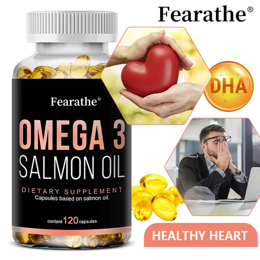 Omega 3 Fish Oil - Pure Salmon Oil, Heart & Brain Health Dietary Supplement - Rich in EPA & DHA, 120 Softgels Supplements Life Quality Supplements Life Quality https://www.cyberehub.com
