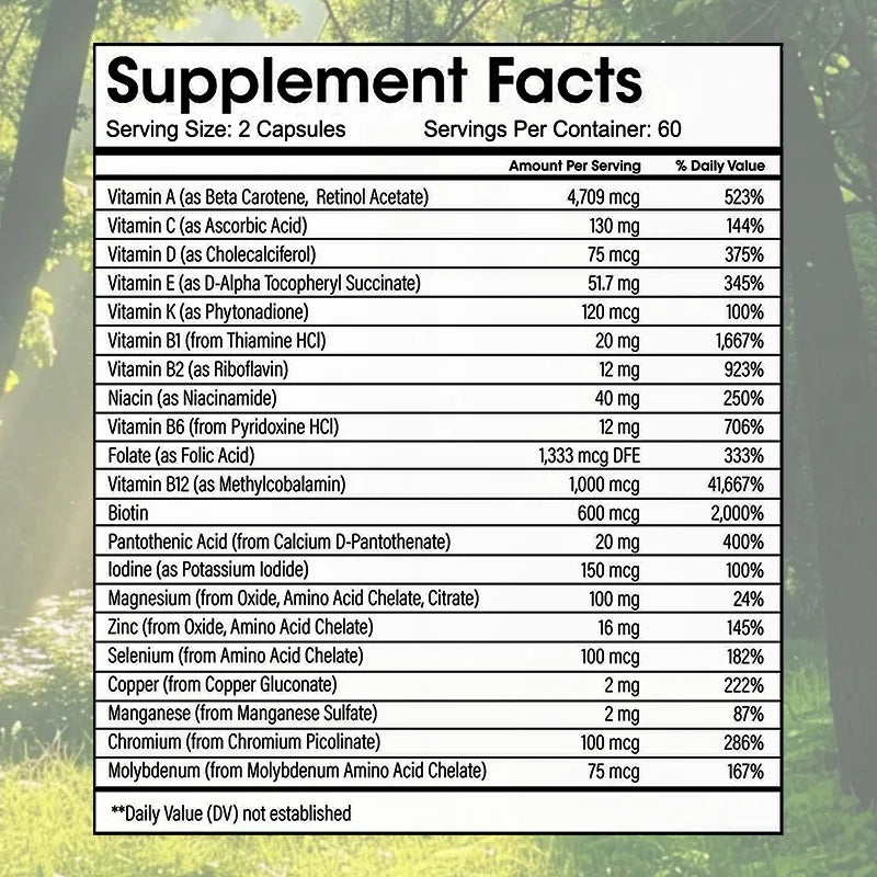 Multivitamin with Iron - Weight Management Supplement, Fat Burning & Metabolism, Vitamin & Mineral Supplement, 120 Capsules Supplements Life Quality Supplements Life Quality https://www.cyberehub.com