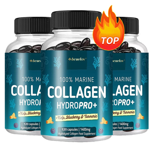 Powerful Marine Collagen - With Hyaluronic Acid, Biotin & Blueberry - 1400mg Complex-Hydrolyzed Type 1-With Vitamins & Minerals Supplements Life Quality Supplements Life Quality https://www.cyberehub.com