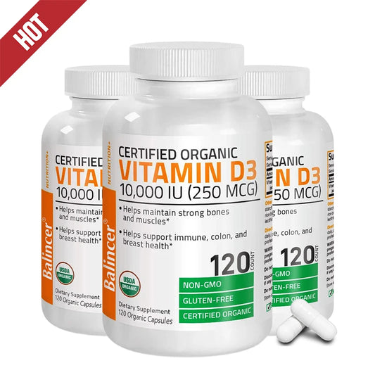 Vitamin D3 Supplement, Supports Calcium Absorption, Fights Fatigue, Boosts Immune System, Strengthens Muscle, 120 Capsules Supplements Life Quality Supplements Life Quality https://www.cyberehub.com