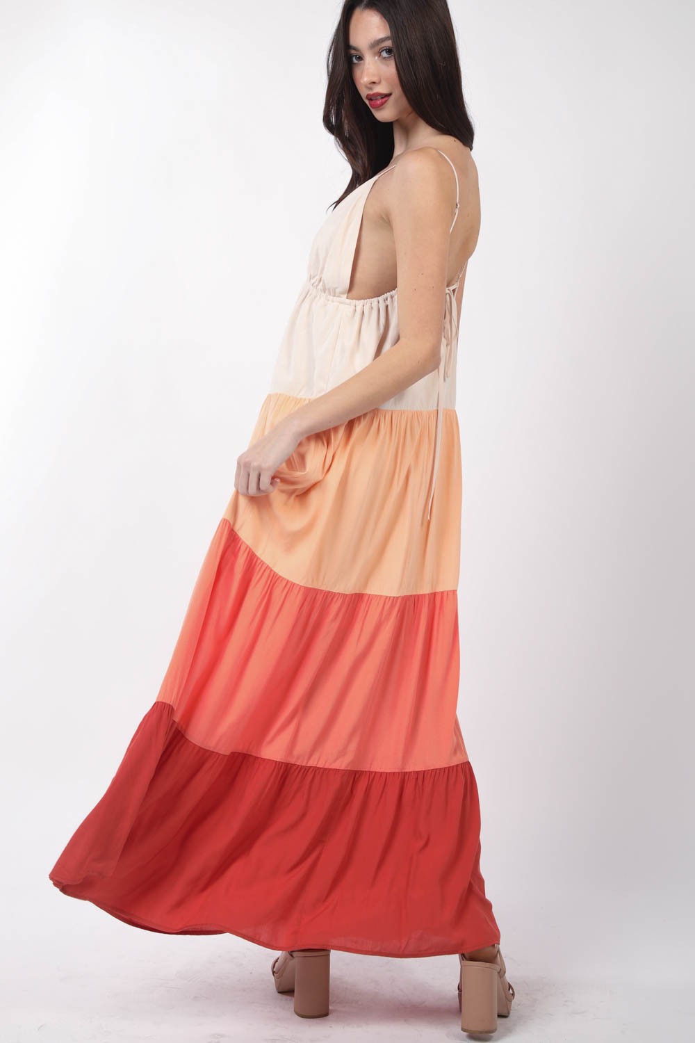 VERY J Color Block Tiered Maxi Cami Dress Apparel/Dress Dress Ship from USA TikTok Trendsi USPS VERY J Walmart Walmart Apparel Trendsi https://www.cyberehub.com