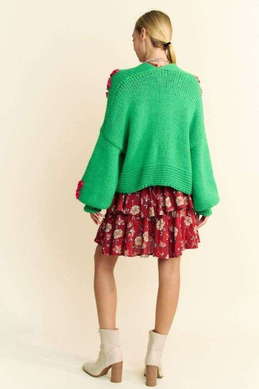 Davi & Dani Floral Applique Open Front Drop Shoulder Cardigan Tops/Jackets/Sweaters Clothing Tops Davi & Dani Ship from USA TikTok Trendsi USPS Walmart Trendsi https://www.cyberehub.com