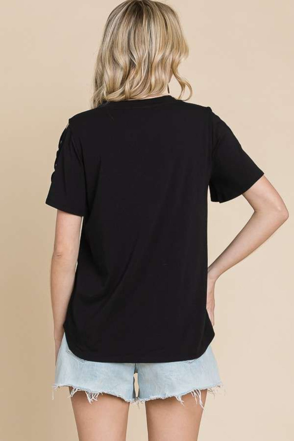 Culture Code Round Neck Crisscross Short Sleeve T-Shirt Apparel/Tops Culture Code Ship from USA TikTok Tops Trendsi USPS Walmart Walmart Apparel Trendsi https://www.cyberehub.com