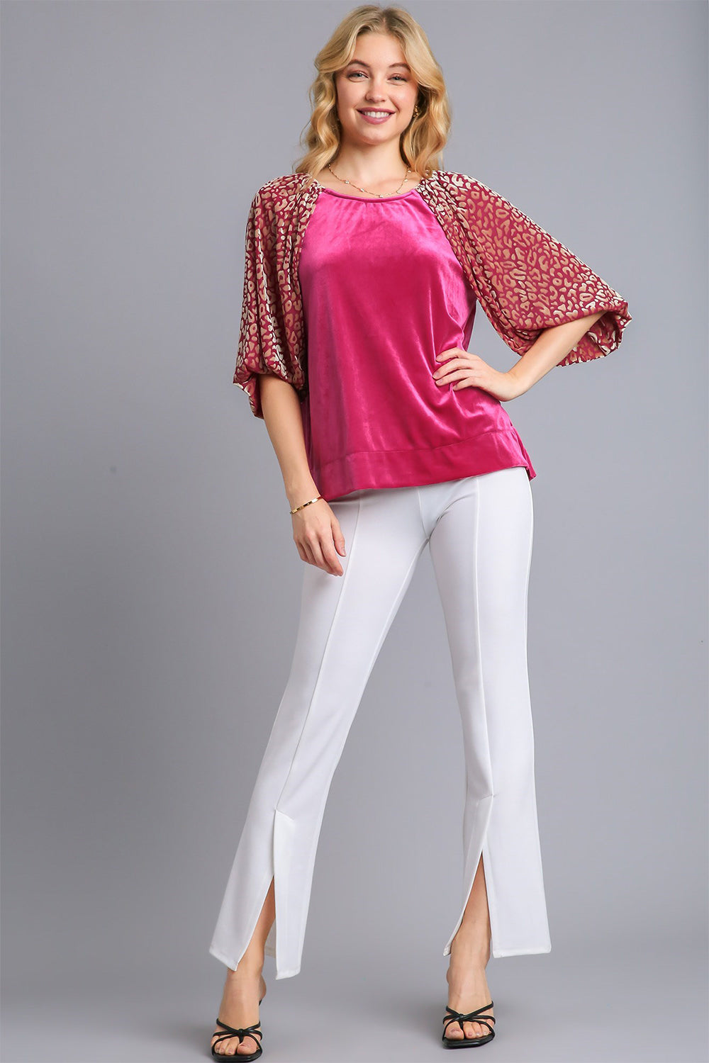 Umgee Round Neck Leopard Balloon Sleeve Velvet Top Apparel Apparel Ship from USA TikTok Trendsi Umgee USA Trendsi https://www.cyberehub.com