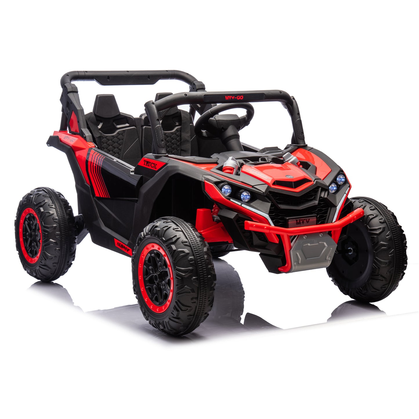 24V Two-Seater Kids Ride On UTV W/Parents Remote Control,Four-Wheel Suspension,Slow Start,Large wheel design,Anti-collision bar,Storage space,Music,USB,Bluetooth,Volume control,LED lights for Kids 3+. Giga Kids Toys Giga https://www.cyberehub.com