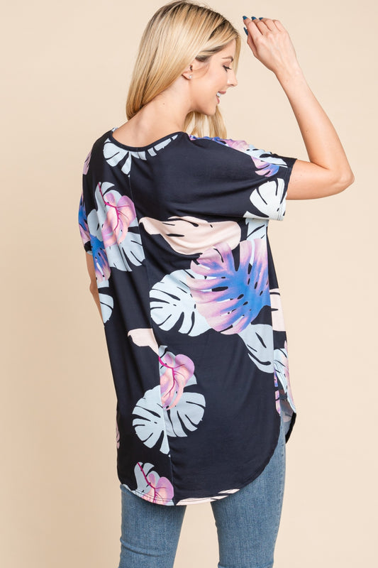 BOMBOM Printed Round Neck Short Sleeve T-Shirt Apparel/Tops BOMBOM Ship from USA TikTok Tops Trendsi USPS Walmart Walmart Apparel Trendsi https://www.cyberehub.com