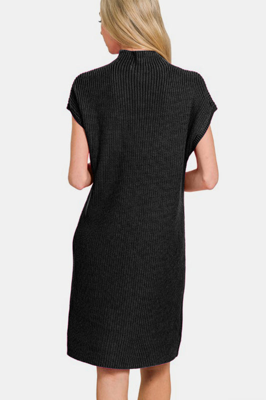Zenana Mock Neck Short Sleeve Sweater Dress Apparel Apparel Ship from USA TikTok Trendsi Zenana Trendsi https://www.cyberehub.com