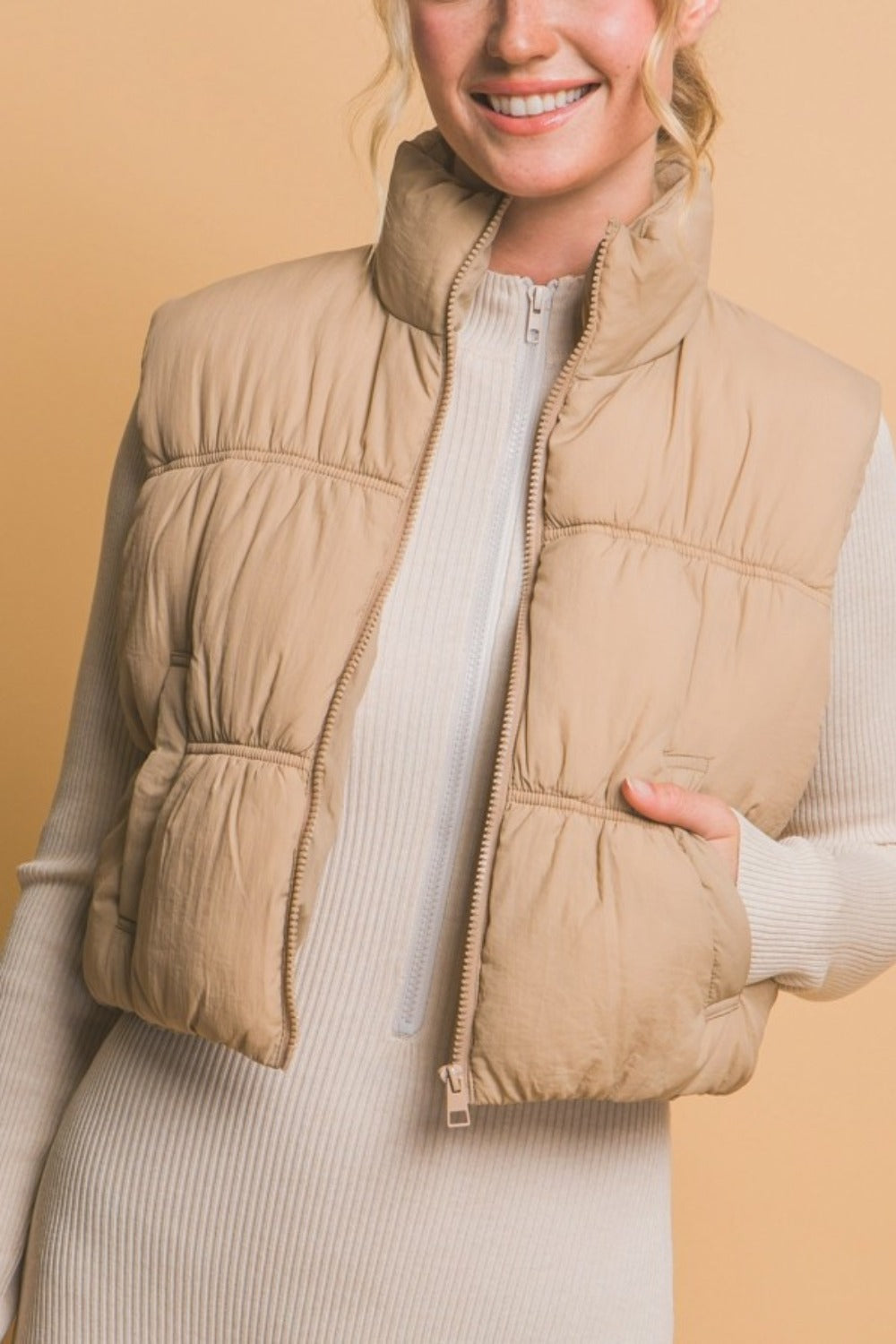 Love Tree Zip Up Turtleneck Cropped Vest Coat Tops/Jackets/Sweaters Clothing Tops LOVE TREE Ship from USA TikTok Trendsi USPS Walmart Trendsi https://www.cyberehub.com