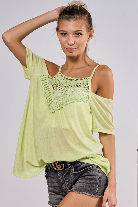 BiBi Front Crochet Lace Adjustable Strap Top Tops/Jackets/Sweaters BiBi Clothing Tops Ship from USA TikTok Trendsi USPS Walmart Trendsi https://www.cyberehub.com