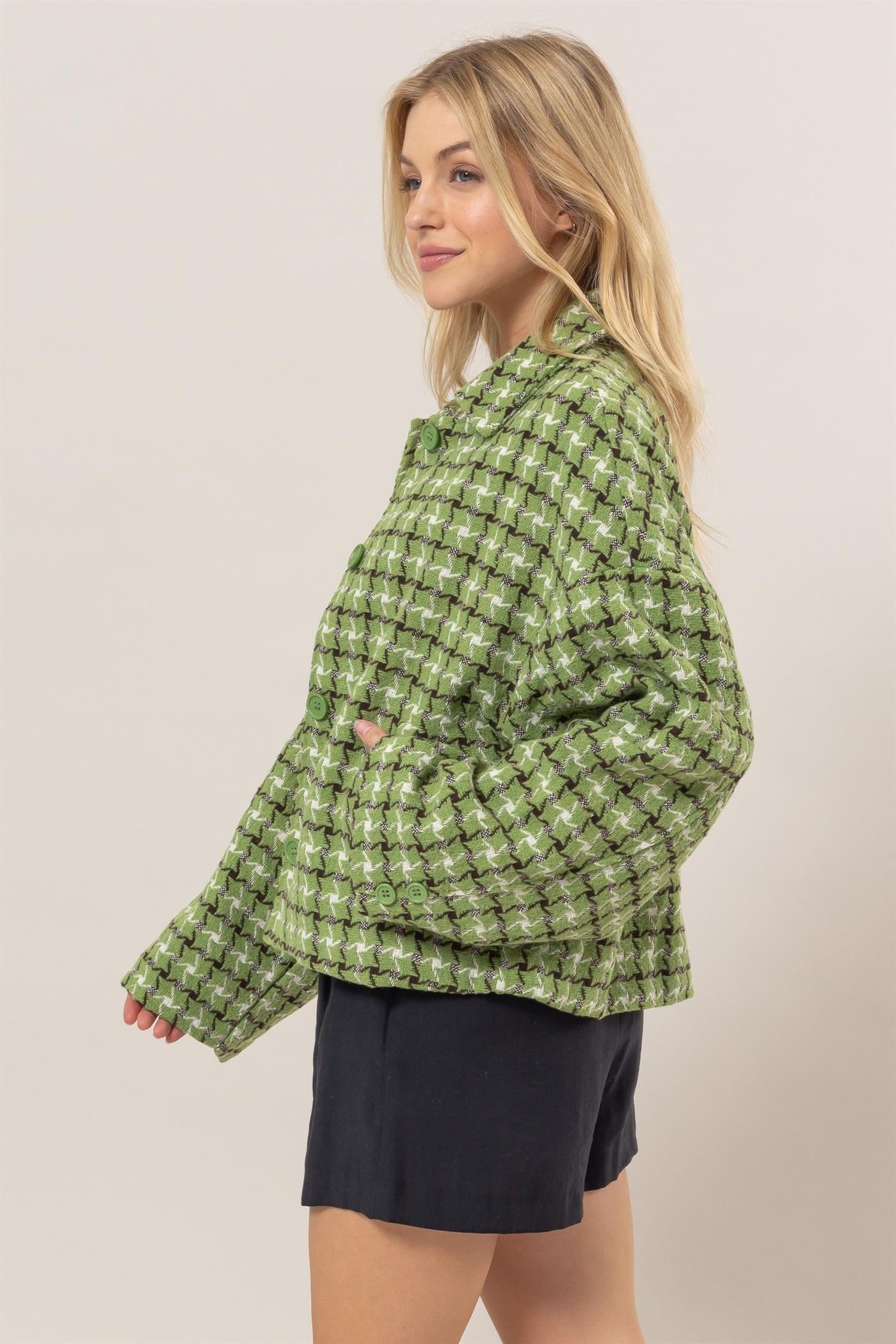 HYFVE Tweed Plaid Button Up Collared Neck Jacket Tops/Jackets/Sweaters Clothing Tops HYFVE Ship from USA TikTok Trendsi USPS Walmart Trendsi https://www.cyberehub.com