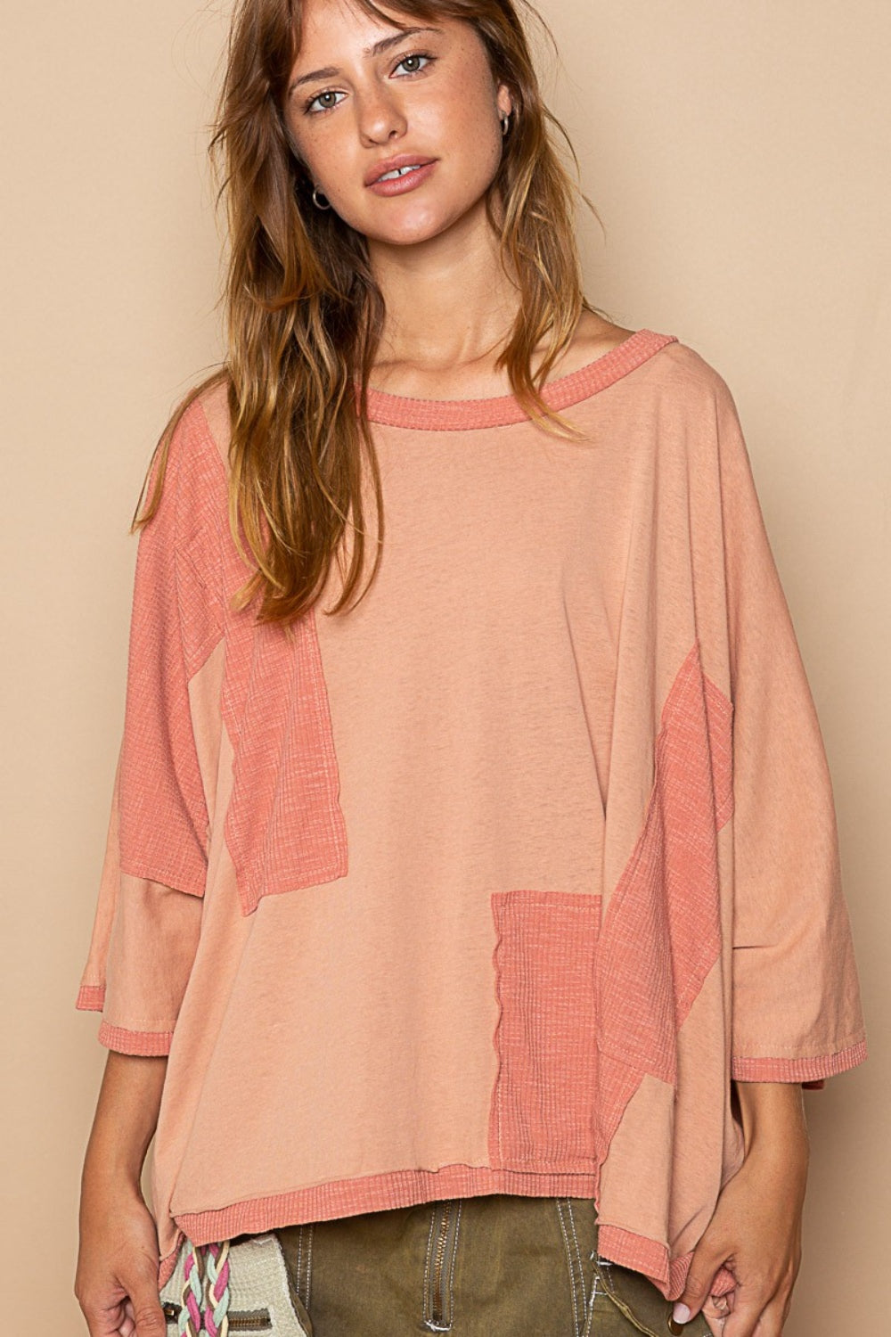 POL Frayed Edge Patchwork Oversized T-Shirt Apparel/Tops POL Ship from USA TikTok Tops Trendsi USPS Walmart Walmart Apparel Trendsi https://www.cyberehub.com