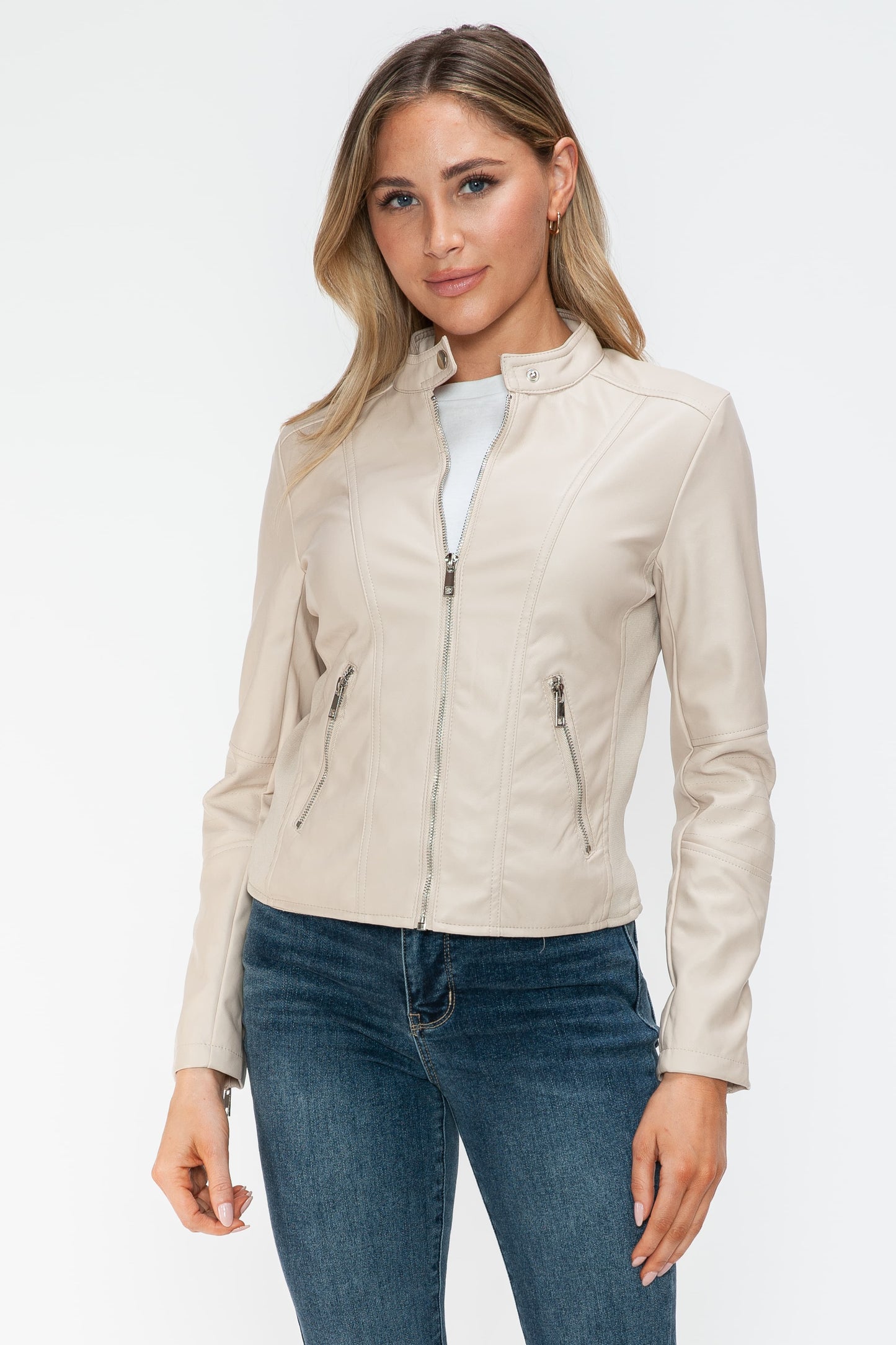 Snobbish PU Leather Zip Up Jacket with Pockets Tops/Jackets/Sweaters Clothing Tops Ship from USA Snobbish TikTok Trendsi USPS Walmart Trendsi https://www.cyberehub.com