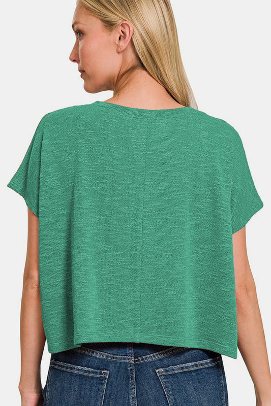 Zenana V-Neck Short Sleeve T-Shirt Apparel/Tops Ship from USA TikTok Tops Trendsi USPS Walmart Walmart Apparel Zenana Trendsi https://www.cyberehub.com