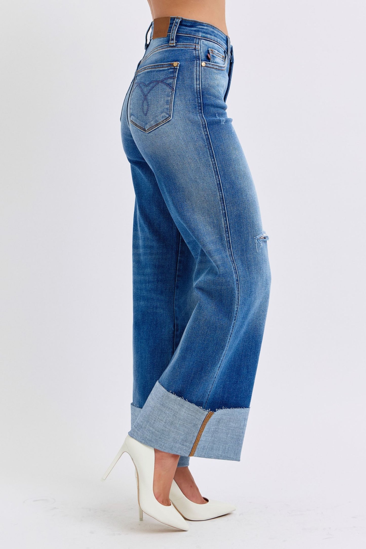 Judy Blue Full Size Distressed High Waist Wide Leg Jeans Apparel Apparel Judy Blue Ship from USA TikTok Trendsi Trendsi https://www.cyberehub.com