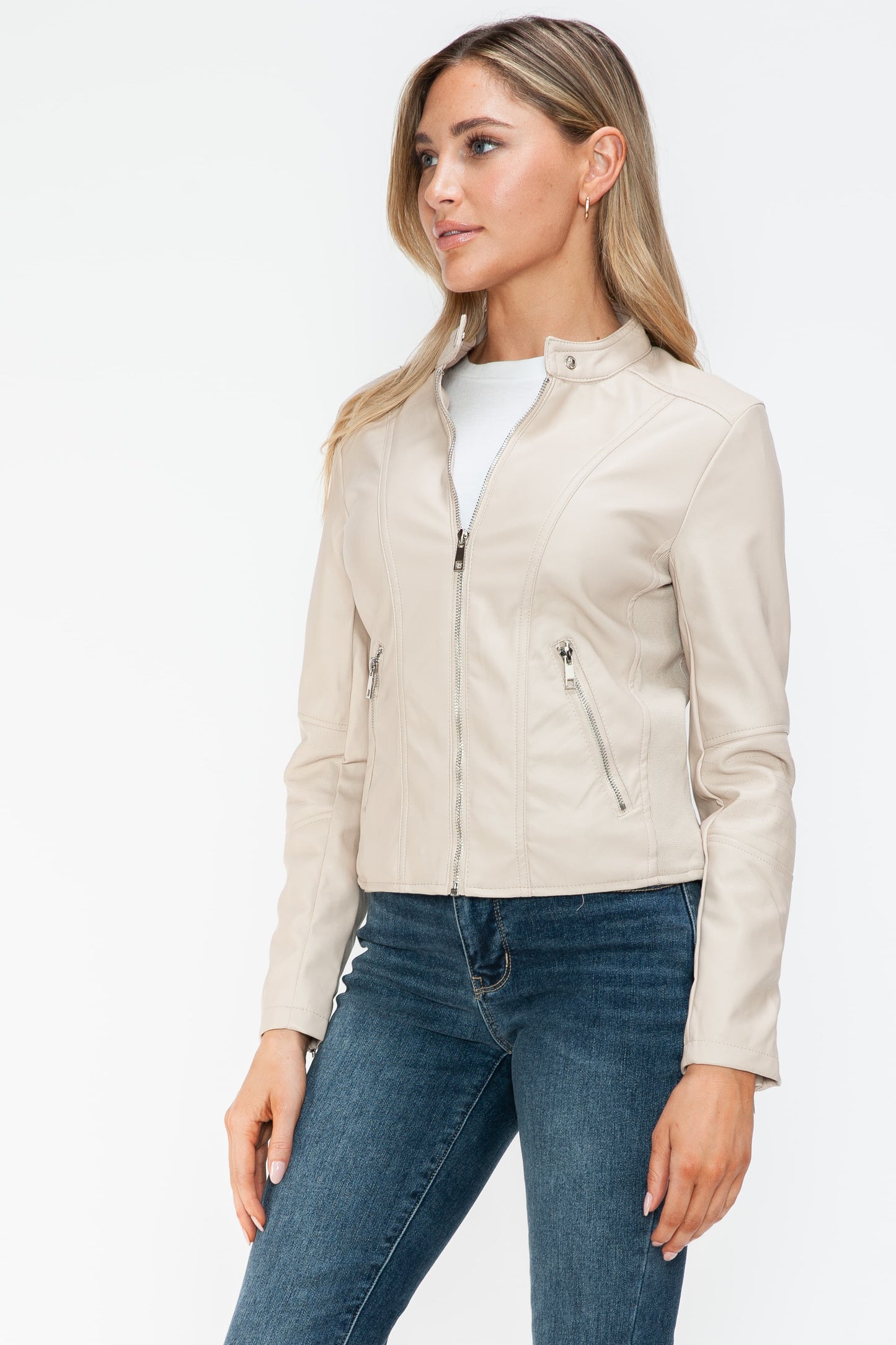 Snobbish PU Leather Zip Up Jacket with Pockets Tops/Jackets/Sweaters Clothing Tops Ship from USA Snobbish TikTok Trendsi USPS Walmart Trendsi https://www.cyberehub.com