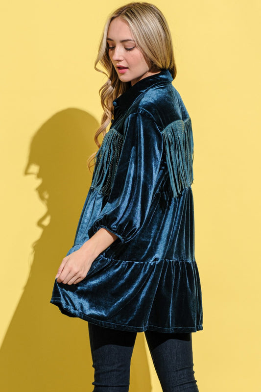 And The Why Fringe Detailed Velvet Shirt Dress Apparel/Dress And The Why Dress Ship from USA TikTok Trendsi USPS Walmart Walmart Apparel Trendsi https://www.cyberehub.com