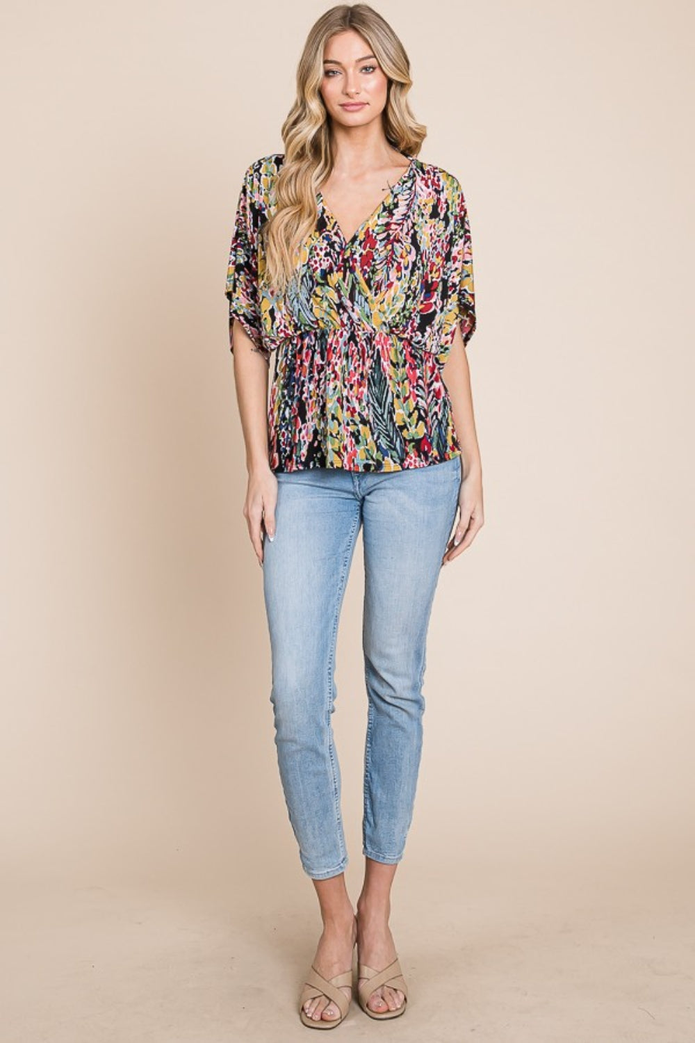 BOMBOM Printed Surplice Peplum Blouse Apparel/Tops BOMBOM Memorial Day Sale Ship from USA TikTok Tops Trendsi USPS Walmart Walmart Apparel Trendsi https://www.cyberehub.com
