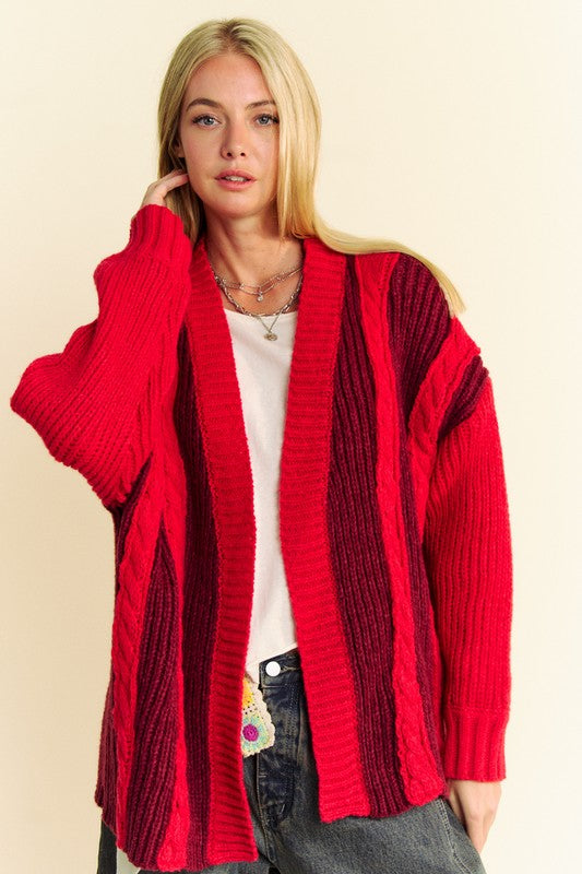 Davi & Dani Cable-Knit Color Block Open Front Cardigan Tops/Jackets/Sweaters Clothing Tops Davi & Dani Ship from USA TikTok Trendsi USPS Walmart Trendsi https://www.cyberehub.com