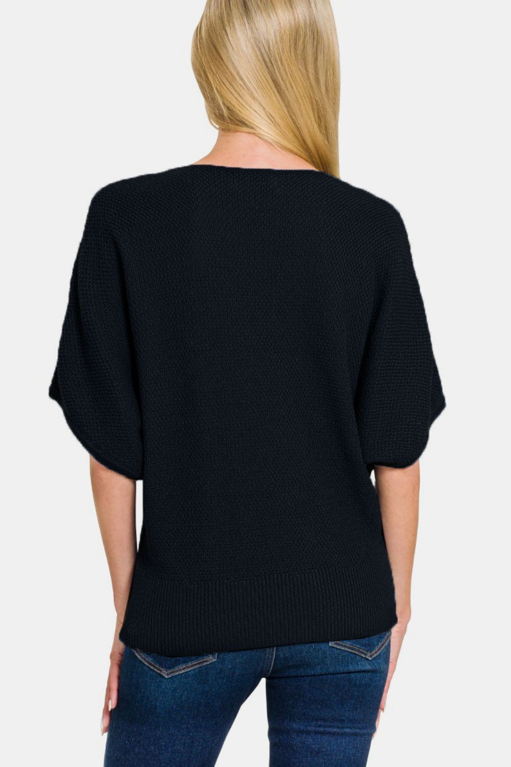 Zenana V-Neck Short Sleeve Dolman Sweater Shirt Apparel Clothing Tops Ship from USA Shirts USA Women Zenana Trendsi https://www.cyberehub.com
