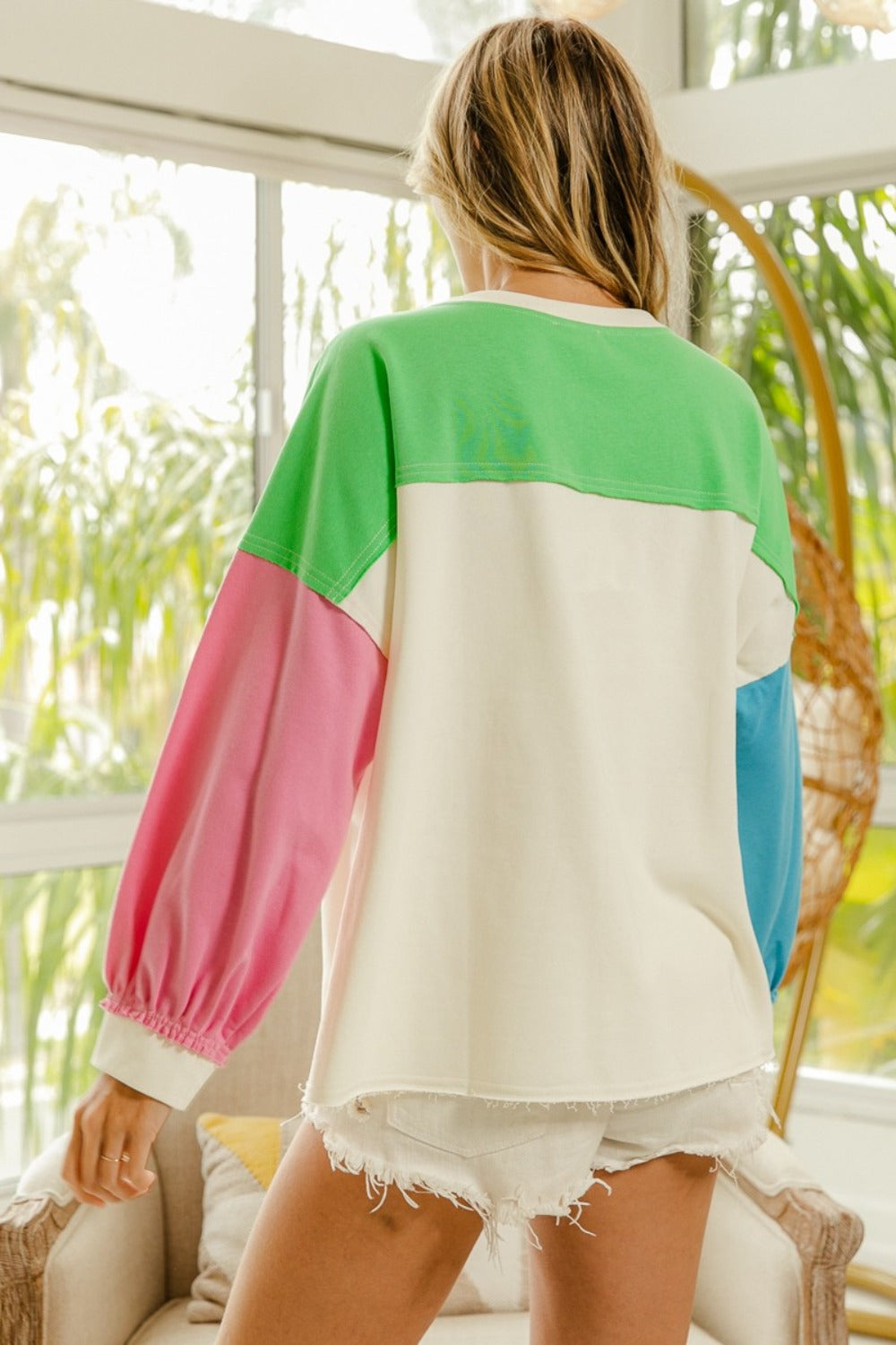 BiBi Color Block Patched Long Sleeve Top Tops/Jackets/Sweaters BiBi Clothing Tops Ship from USA TikTok Trendsi USPS Walmart Trendsi https://www.cyberehub.com