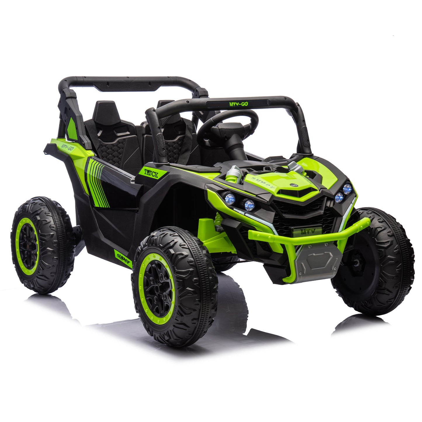 24V Two-Seater Kids Ride On UTV W/Parents Remote Control,Four-Wheel Suspension,Slow Start,Large wheel design,Anti-collision bar,Storage space,Music,USB,Bluetooth,Volume control,LED lights for Kids 3+. Giga Kids Toys Giga https://www.cyberehub.com