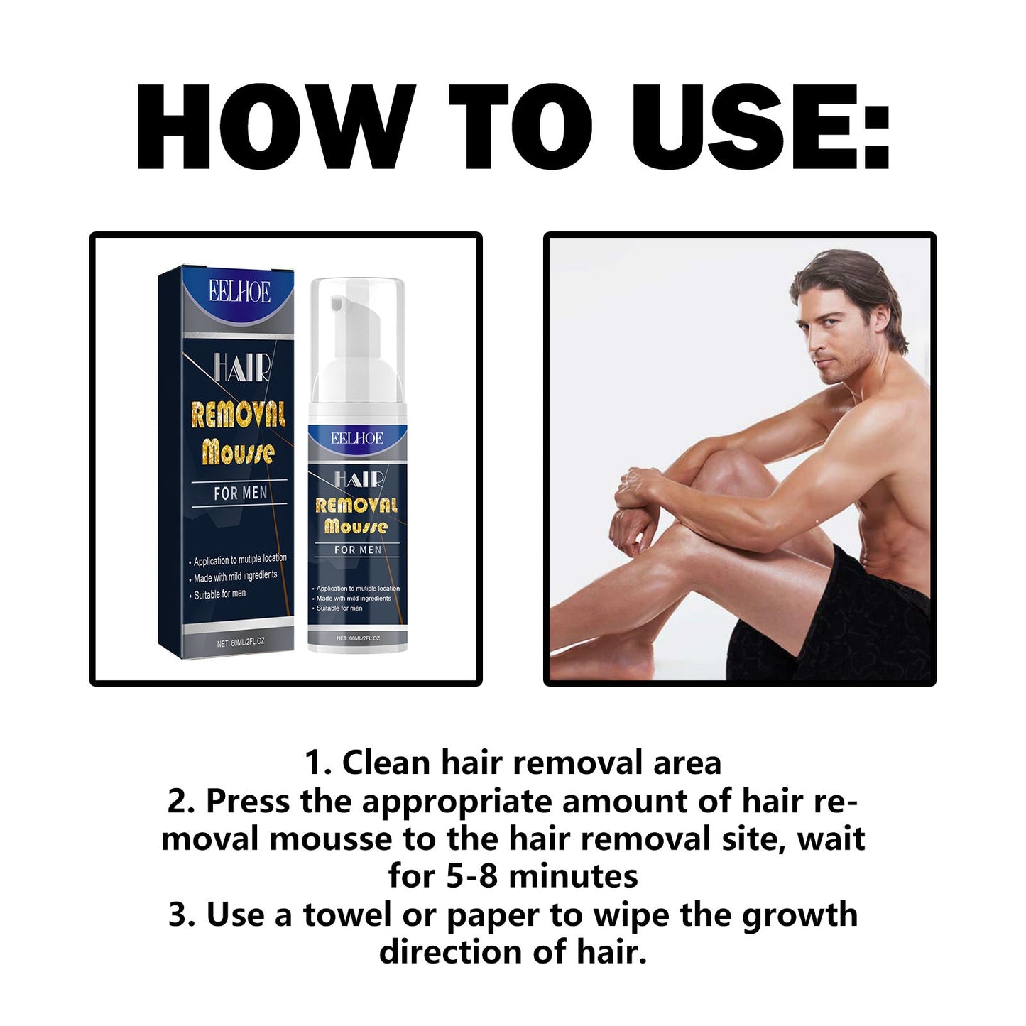 Body Hair Chest Thighs Underarms Gentle Non-irritating Clean Hair Removal Mousse Health & Beauty Health & Beauty Under 10 UniversalMaax https://www.cyberehub.com