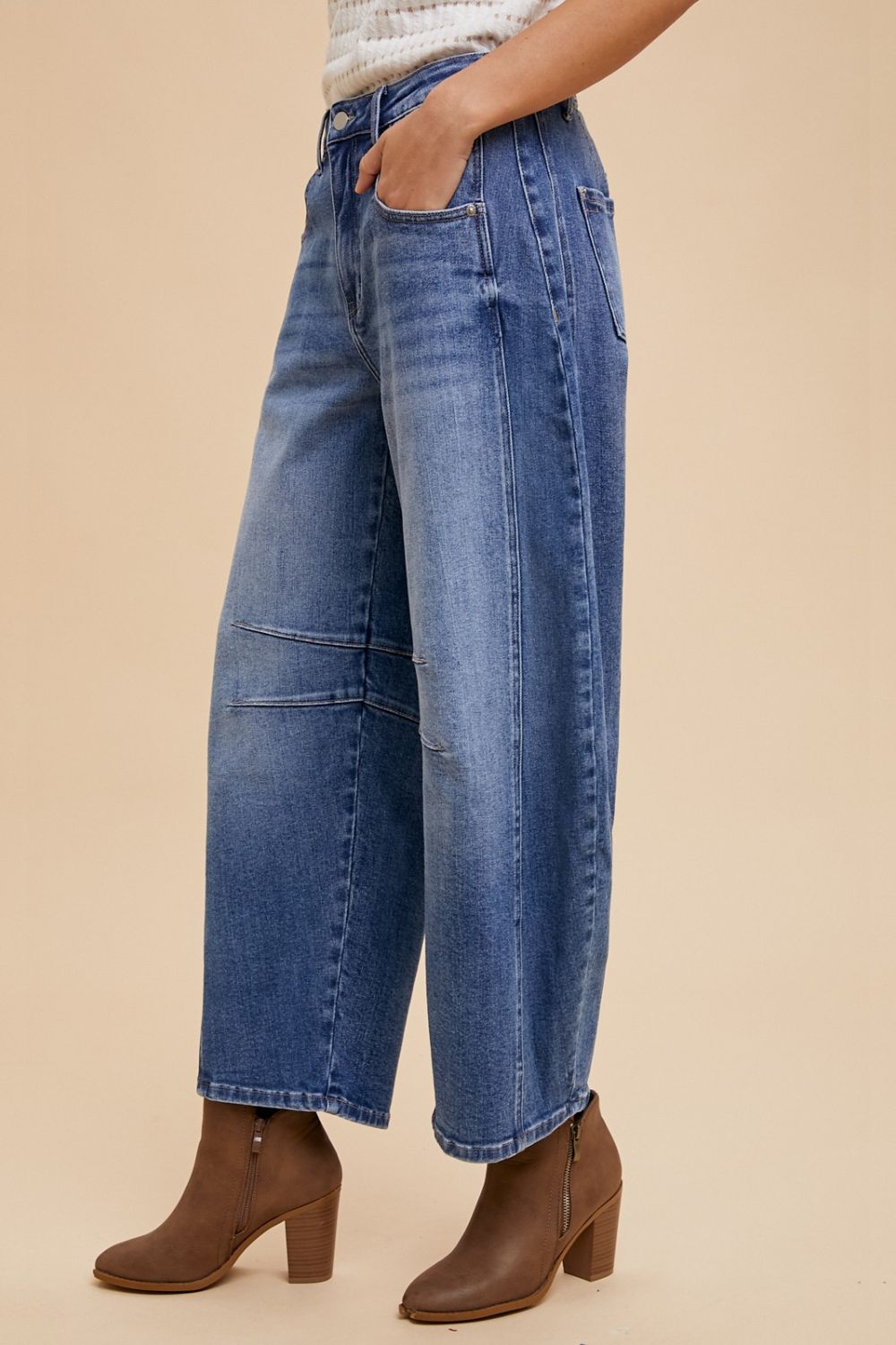 Annie Wear Mid Rise Barrel Leg Jeans with Pockets Apparel Annie Wear Apparel Ship from USA TikTok Trendsi Trendsi https://www.cyberehub.com